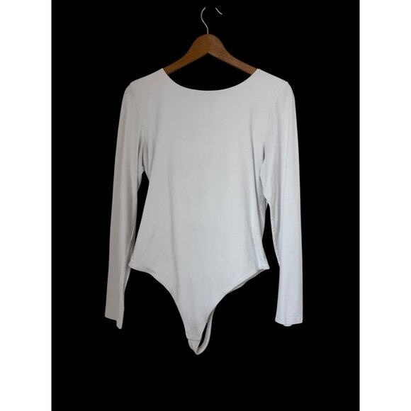 Babaton White Long-Sleeve Bodysuit Nylon/Elastane Blend Sz. XL - Picture 1 of 6